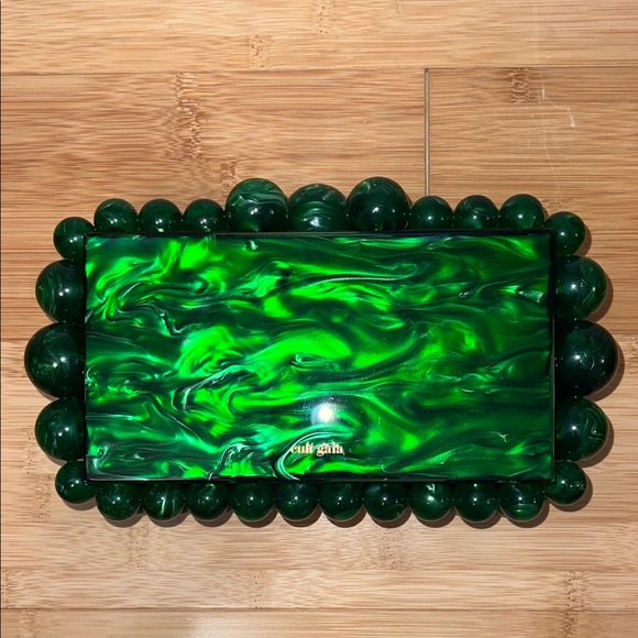 Cult Gaia EOS malachite Acrylic Box Clutch